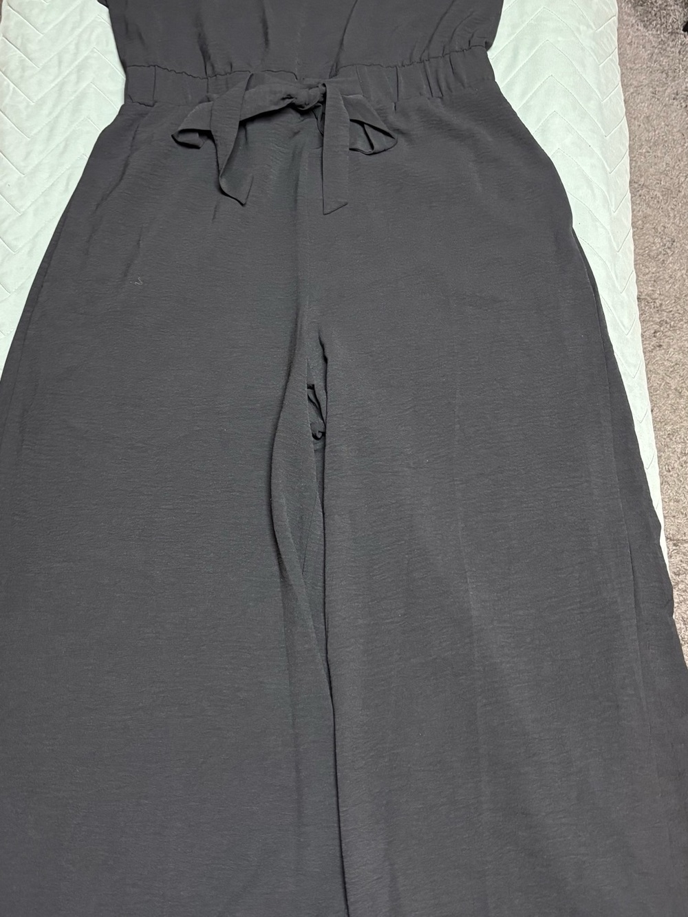 Calvin Klein Women’s  Black Wide-Leg Jumpsuit with Tie Waist